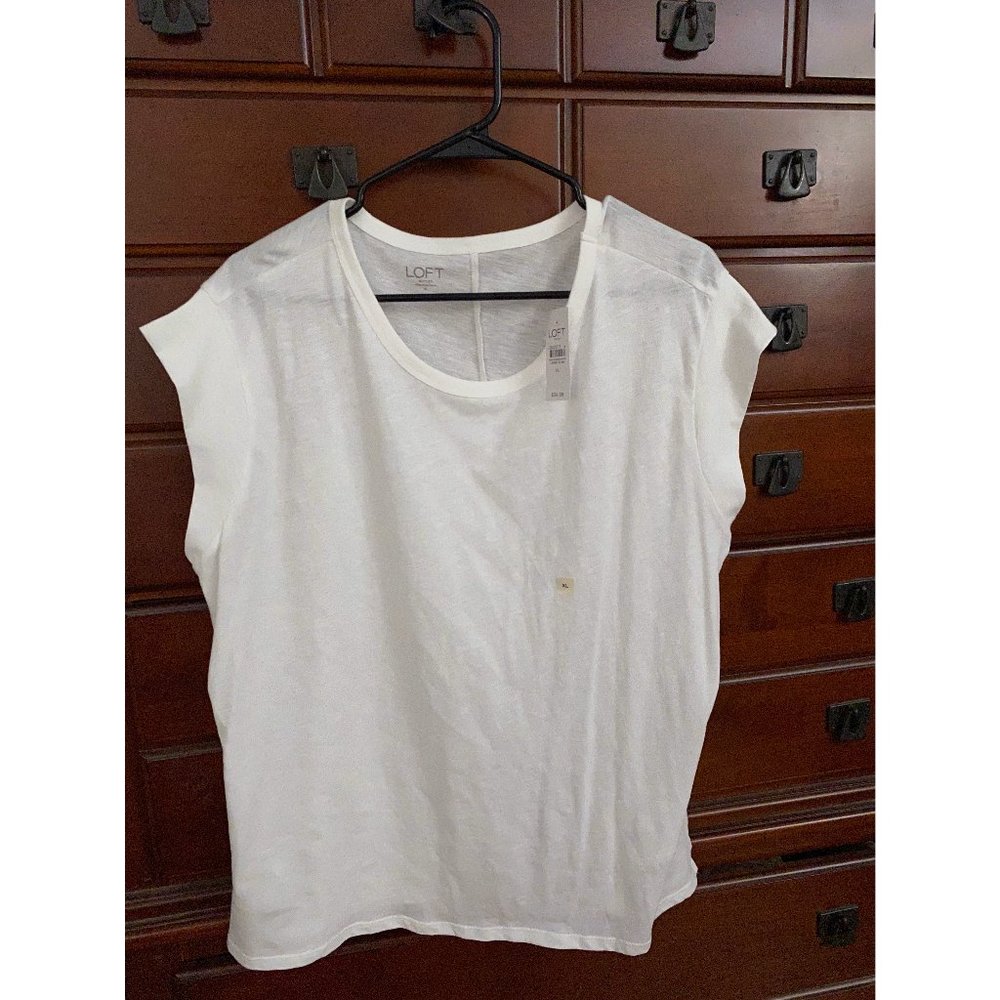 White Short Sleeve Loft Top - Brand New - Tags Still On!